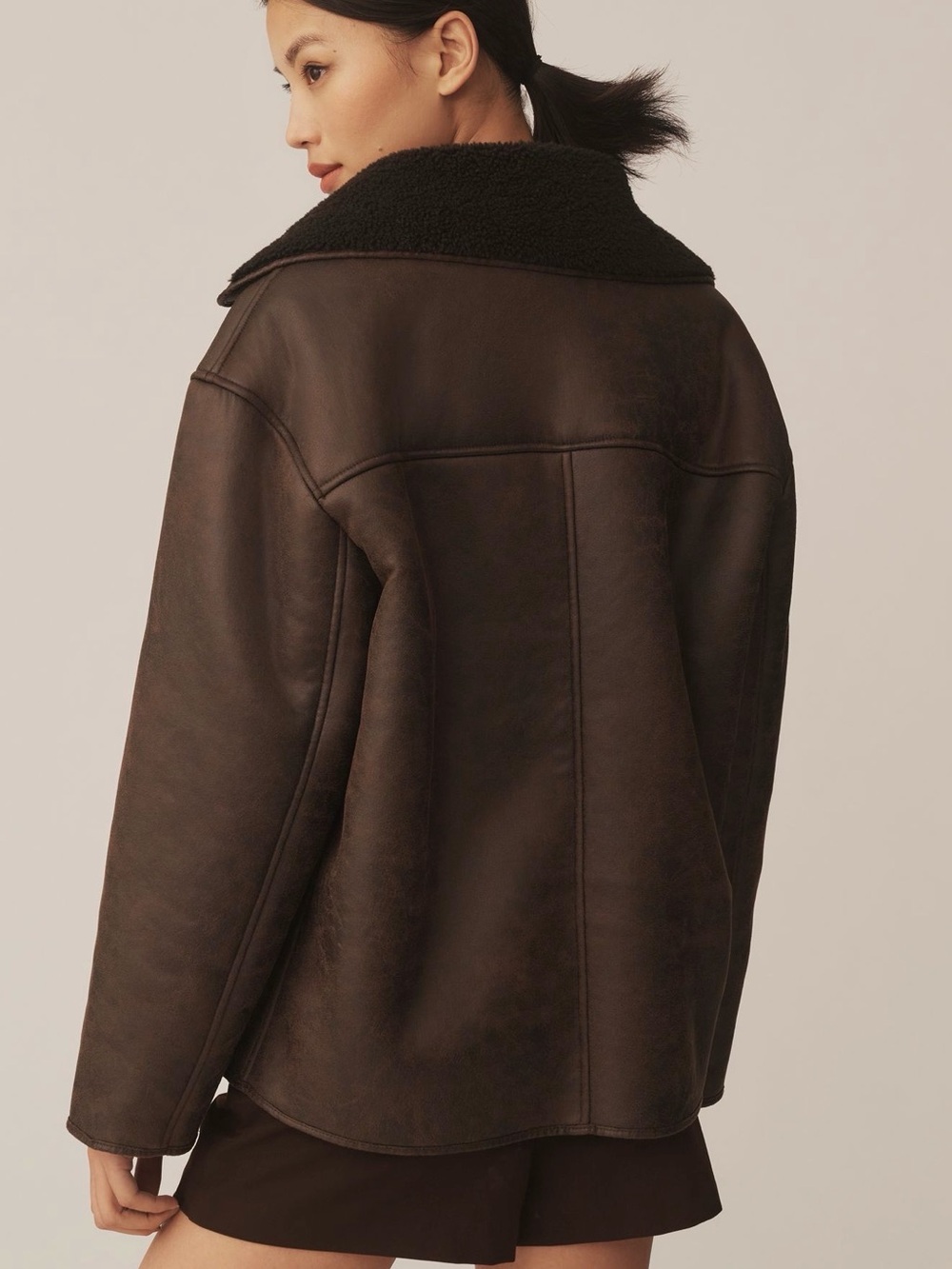 Pilcro Faux Shearling Cocoon Coat - Picture 3 of 13